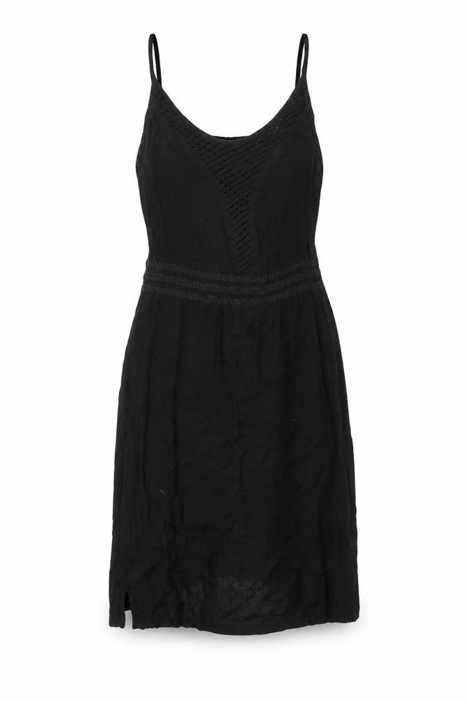 Marks and Spencer Womens Black Viscose Tank Dress Size 10 Round Neck Pullover