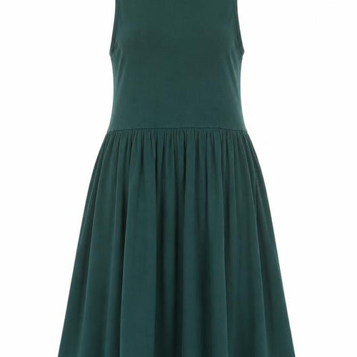 ASOS Womens Green Cotton Tank Dress Size 8 Roll Neck Pullover
