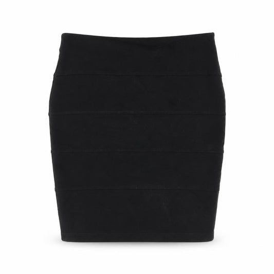 Front view of Marks & Spencer women’s black viscose bandage skirt, size UK 10