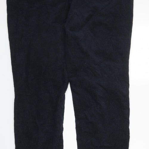 Marks and Spencer Womens Blue Cotton Trousers Size 20 Regular Zip
