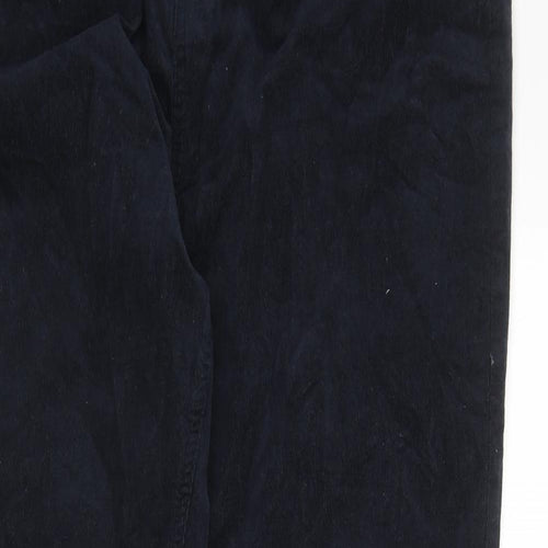 Marks and Spencer Womens Blue Cotton Trousers Size 20 Regular Zip