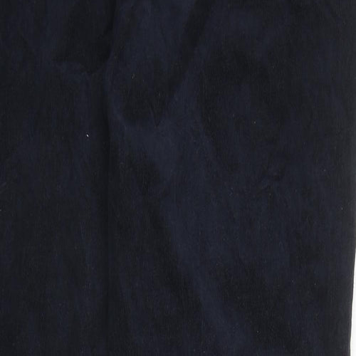 Marks and Spencer Womens Blue Cotton Trousers Size 20 Regular Zip