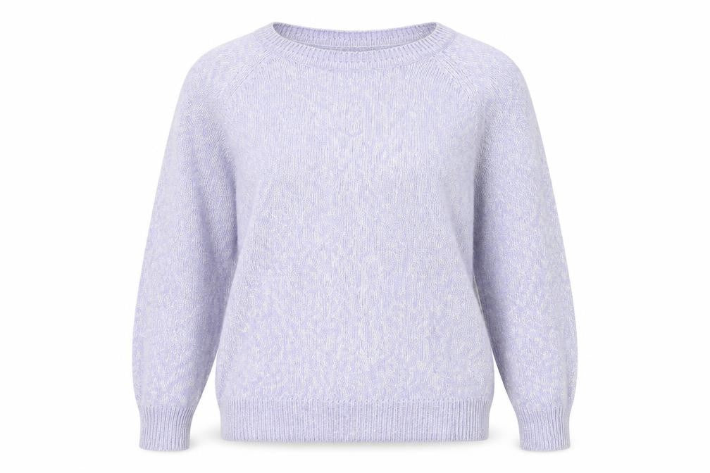 Joie De Vivre Womens Purple Round Neck Cotton Pullover Jumper Size S