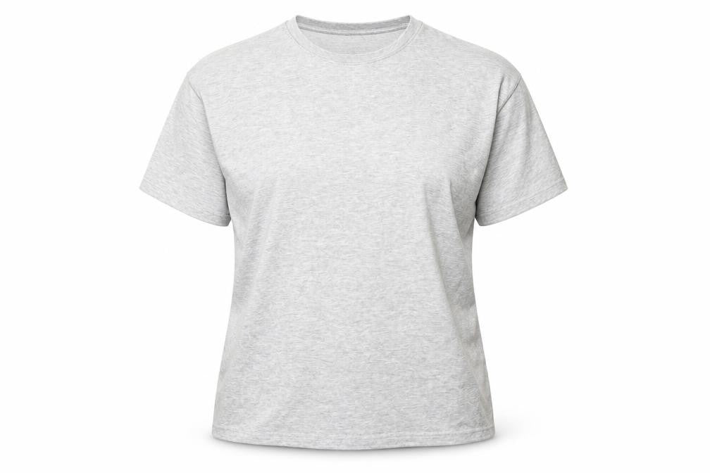 Front view of H&M women’s green camel basic t-shirt, size S, round neck