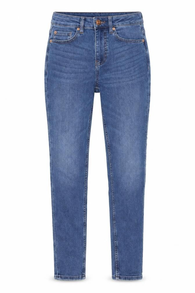 Marks and Spencer Womens Blue Cotton Skinny Jeans Size 8 L29 in Regular Button