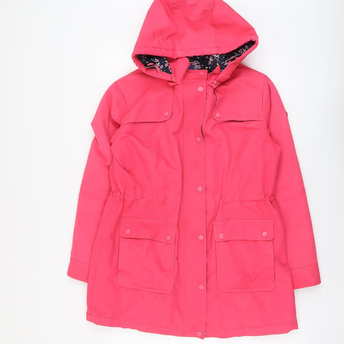 Cotton Traders Womens Pink Pea Coat Coat Size 12 Zip - Hooded