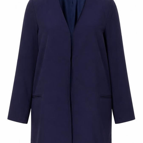 Annalena Womens Blue Jacket Coatigan Size 10 Hook & Eye