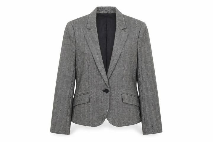 Mango Womens Grey Polyester Jacket Blazer Size 10
