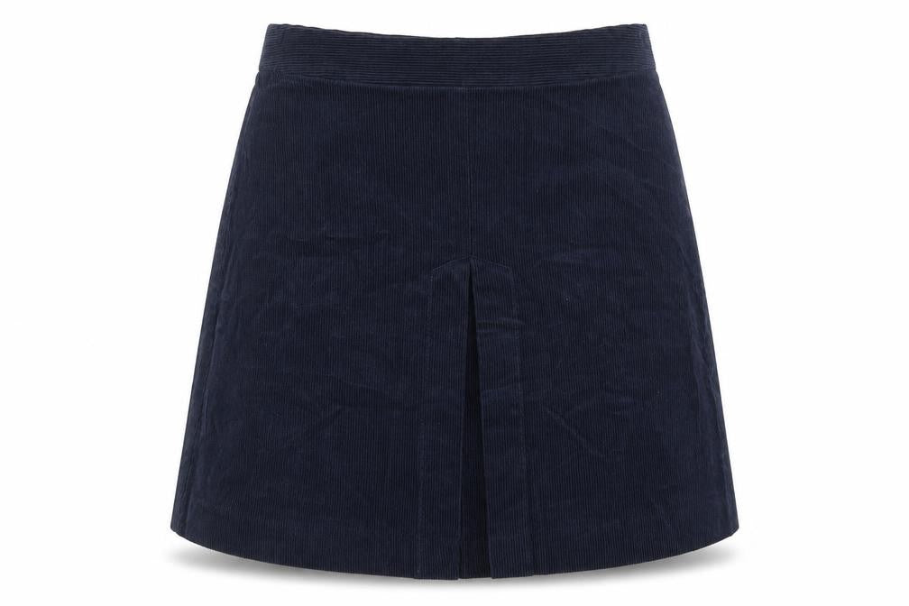 Heritage Womens Blue Cotton A-Line Skirt Size 10 Zip