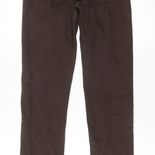 Zara Womens Brown Cotton Skinny Jeans Size 6 Slim Zip