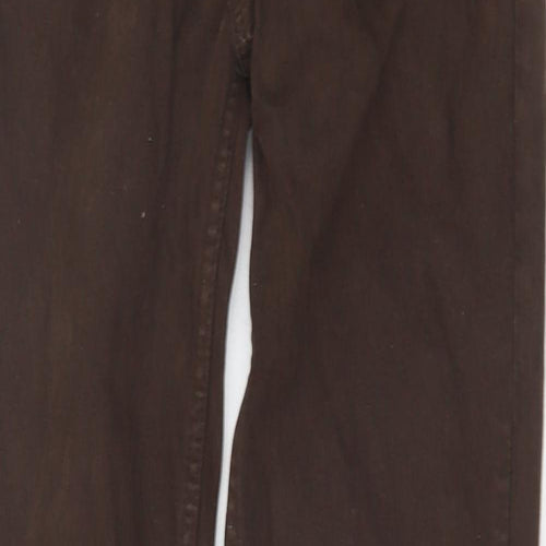 Zara Womens Brown Cotton Skinny Jeans Size 6 Slim Zip