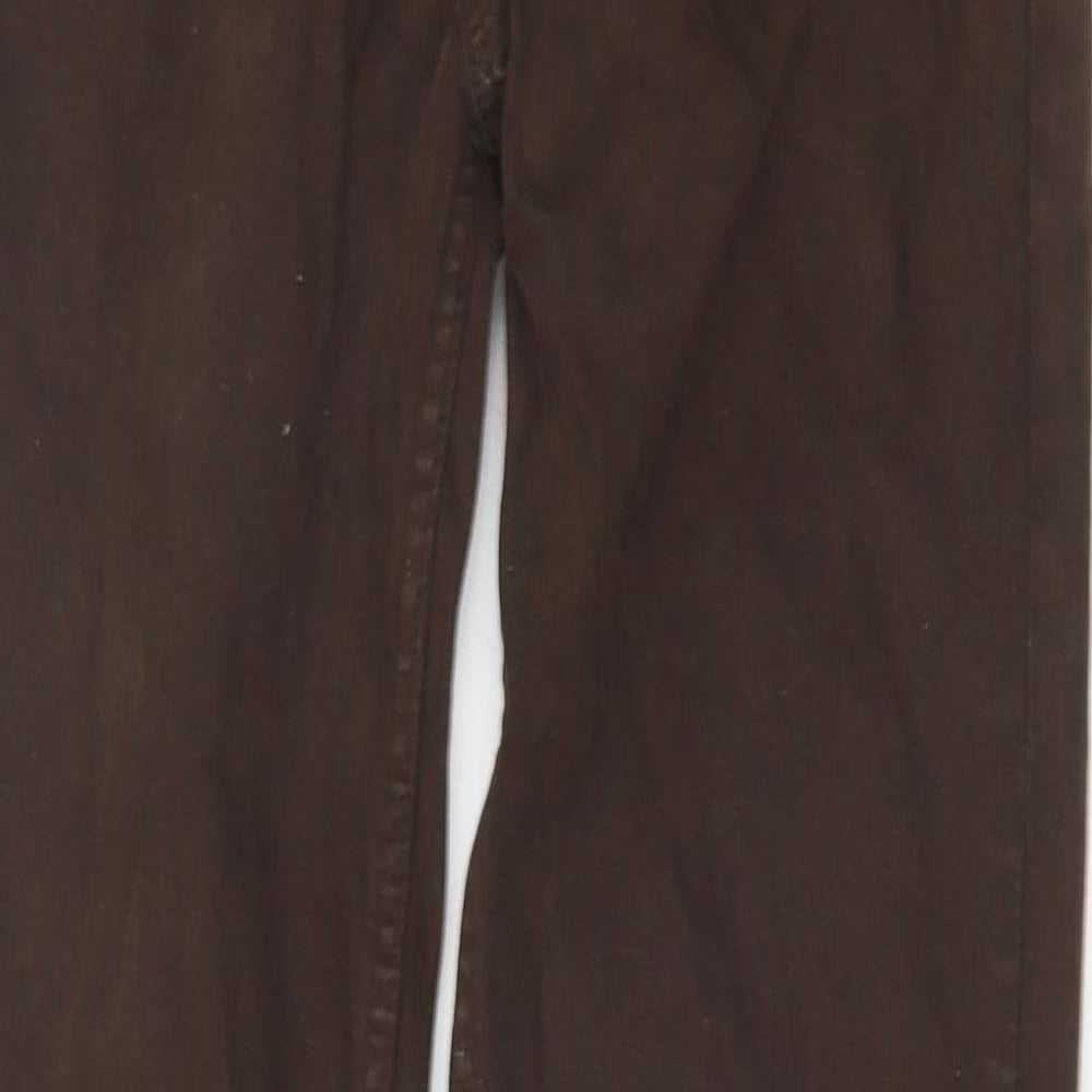 Zara Womens Brown Cotton Skinny Jeans Size 6 Slim Zip