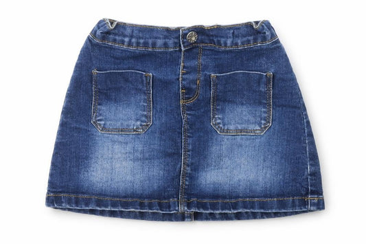 Denim 365 Girls Blue Cotton Mini Skirt Size 3-4 Years Regular Button