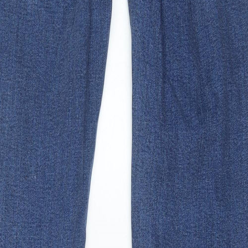 Zara Womens Blue Cotton Flared Jeans Size 10 Regular Zip