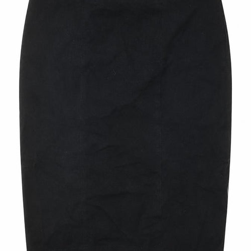 Gap Womens Black Cotton Straight & Pencil Skirt Size 10 Zip