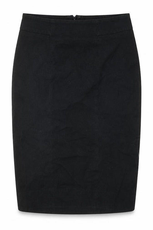 Front view of Gap women’s black cotton straight & pencil skirt, size UK 10, zip