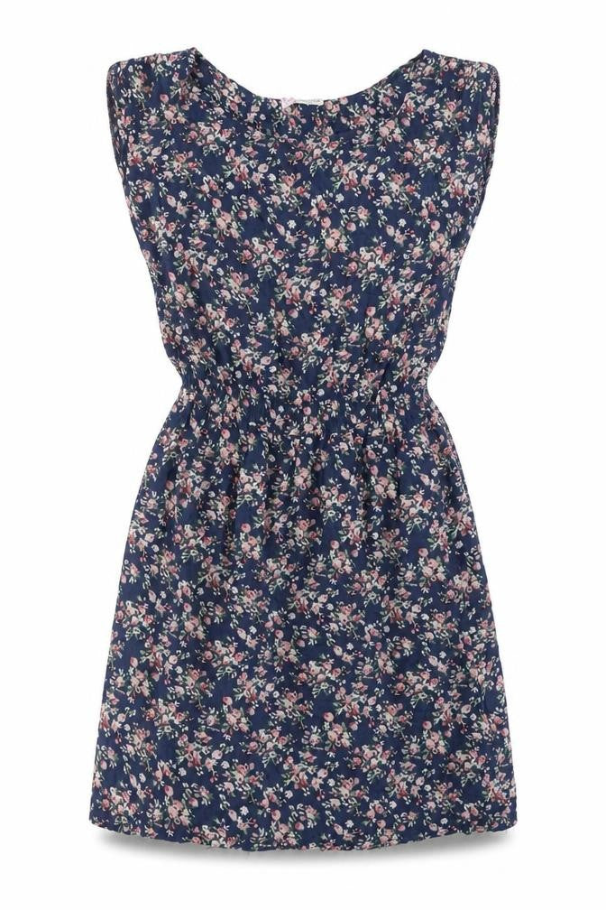 Front view of Shikha women’s blue geometric cotton a-line one size round neck pullover