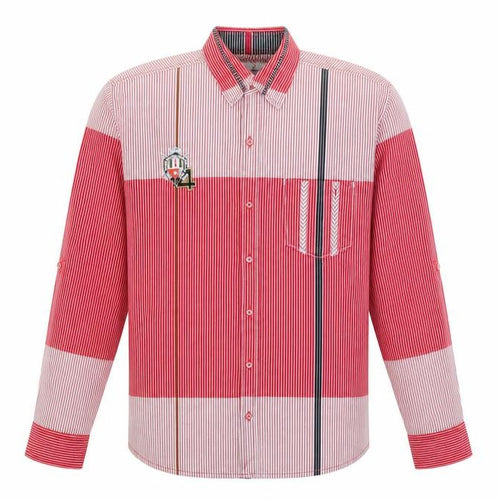 Volume Zero Mens Red Striped Cotton Button-Up Size XL Collared Button