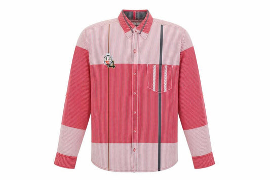 Volume Zero Mens Red Striped Cotton Button-Up Size XL Collared Button