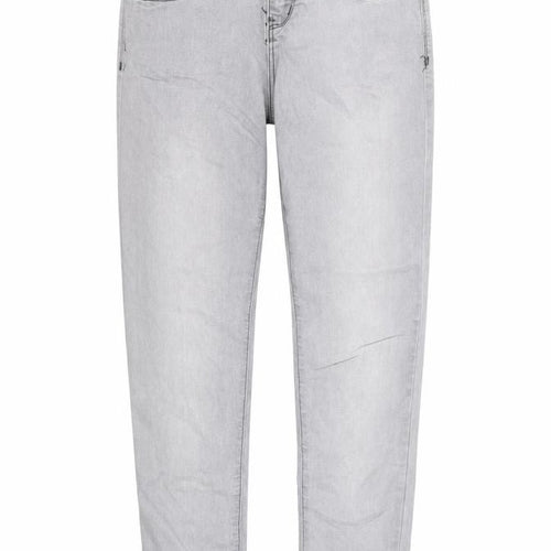 Denim & Co. Womens Grey Cotton Straight Jeans Size 6 Regular Zip - Distressed Hems
