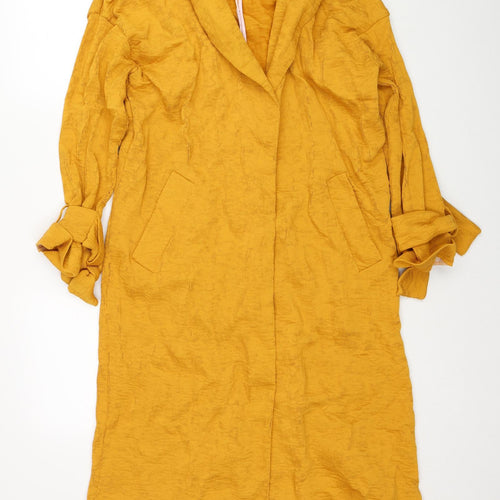 Topshop Womens Yellow Overcoat Coat Size 10 Buckle
