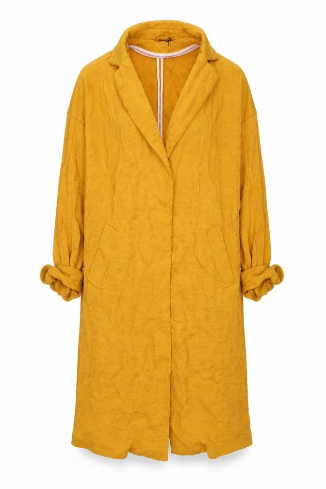 Topshop Womens Yellow Overcoat Coat Size 10 Buckle