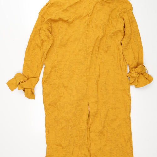Topshop Womens Yellow Overcoat Coat Size 10 Buckle