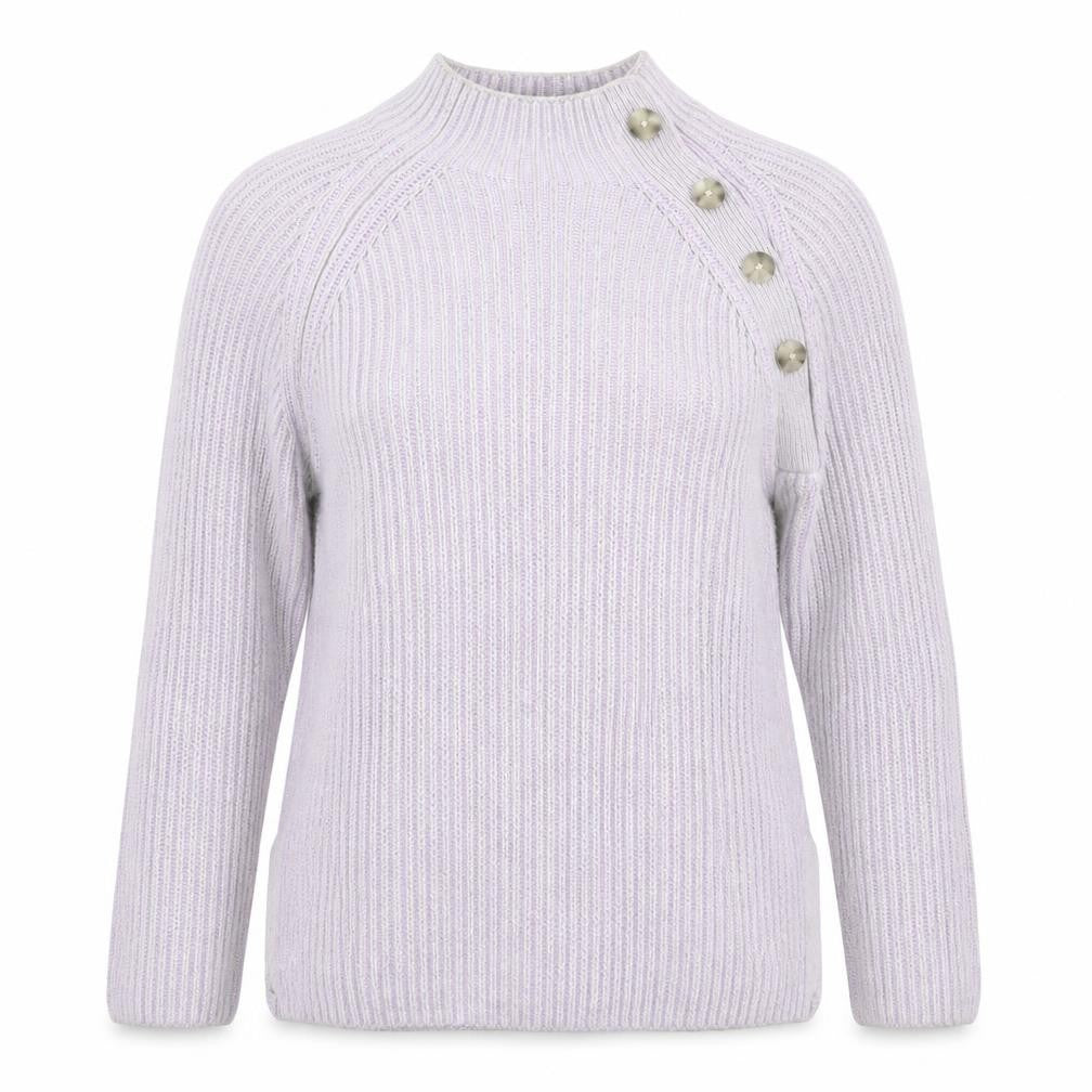 Front view of Gap women’s purple mock neck cotton jumper, size M