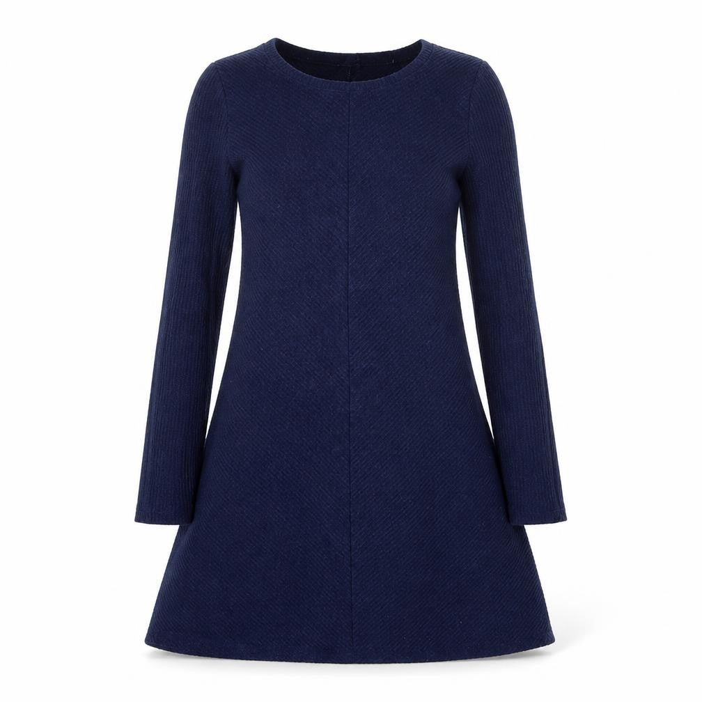 Front view of Gap women’s blue viscose trapeze & swing, size XS, round neck pullover