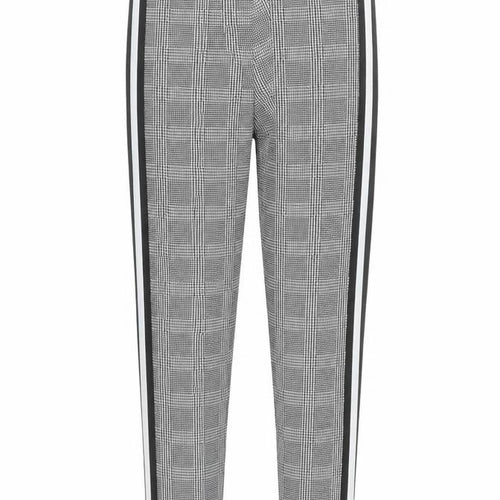 Preworn Womens Black Plaid Cotton Trousers Size S Slim