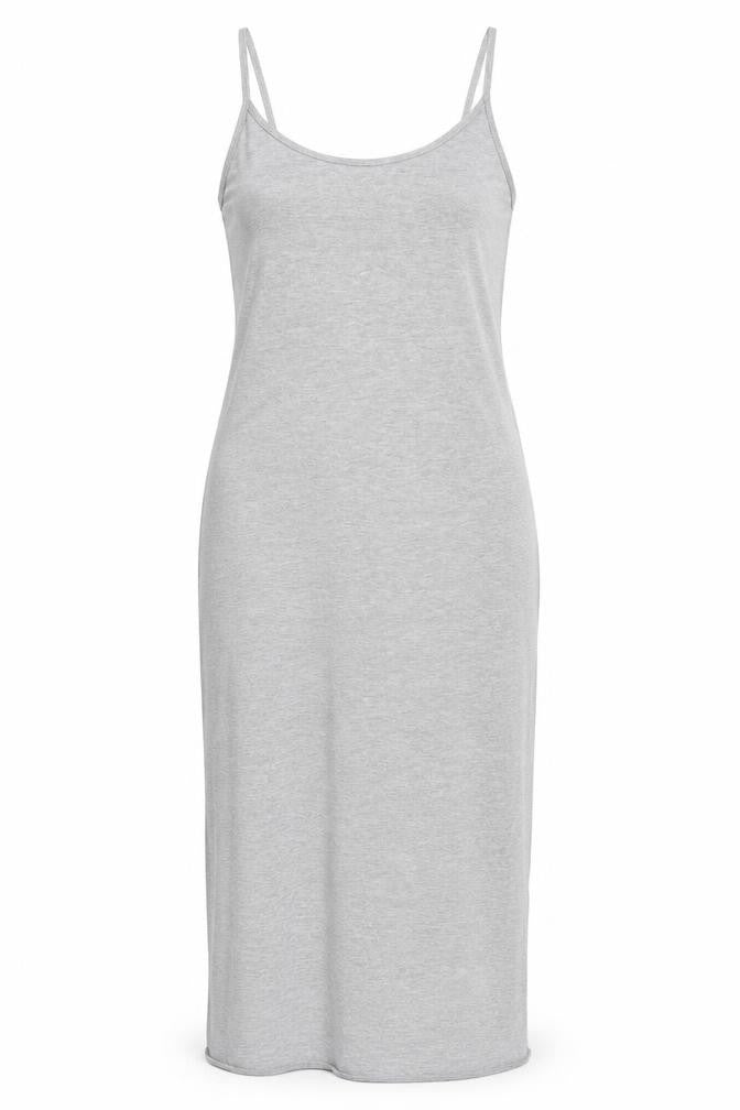 Front view of Pretty Originals women’s grey viscose bodycon, size UK 12, scoop neck pullover