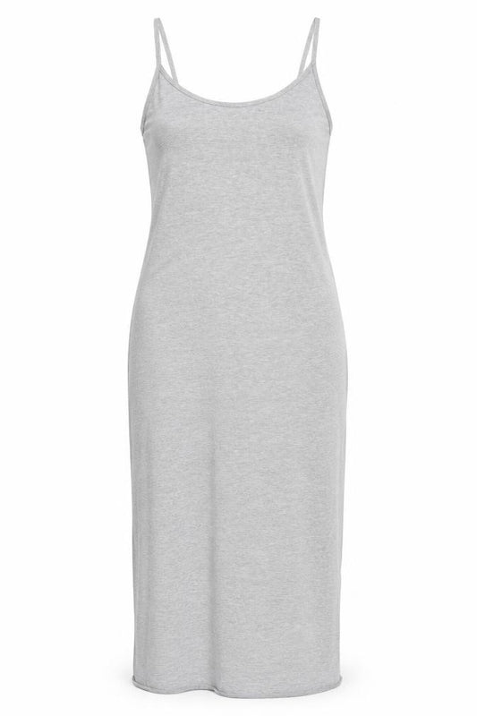 Front view of Pretty Originals women’s grey viscose bodycon, size UK 12, scoop neck pullover