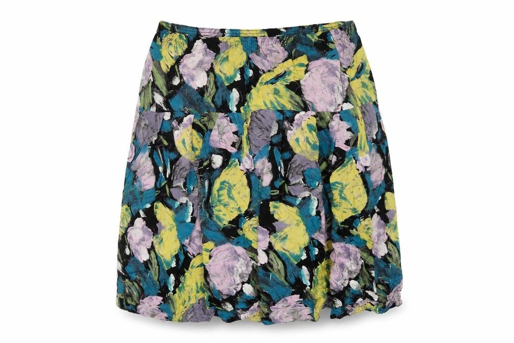 Preworn Womens Multicoloured Floral Polyester Tulip Skirt Size 38 in