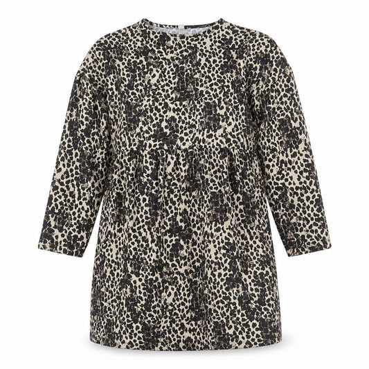 Front view of ASOS women’s beige geometric polyester shift, size UK 6, round neck pullover