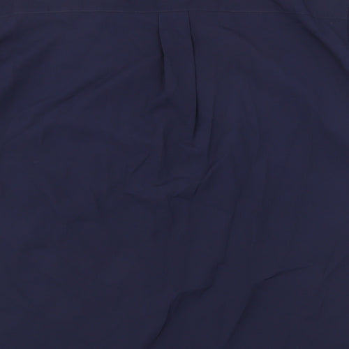 St Michael Womens Blue Polyester Basic Button-Up Size 14 Collared