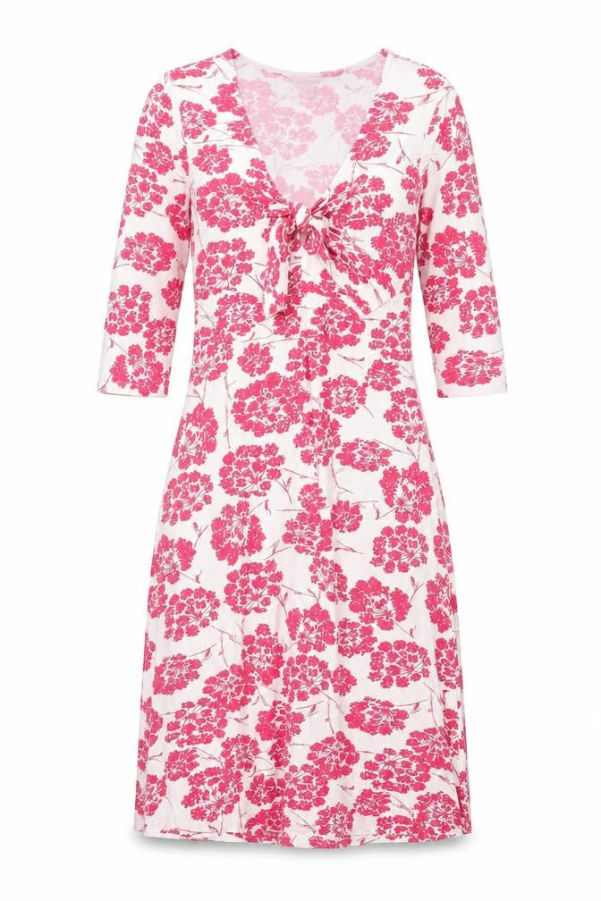 LK Bennet Womens Pink Floral Viscose A-Line Size 6 Scoop Neck Pullover