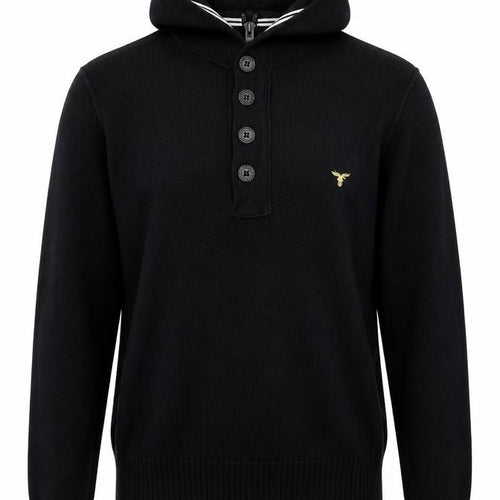 Le Brave Mens Black Round Neck Cotton Pullover Jumper Size M Long Sleeve - Henley