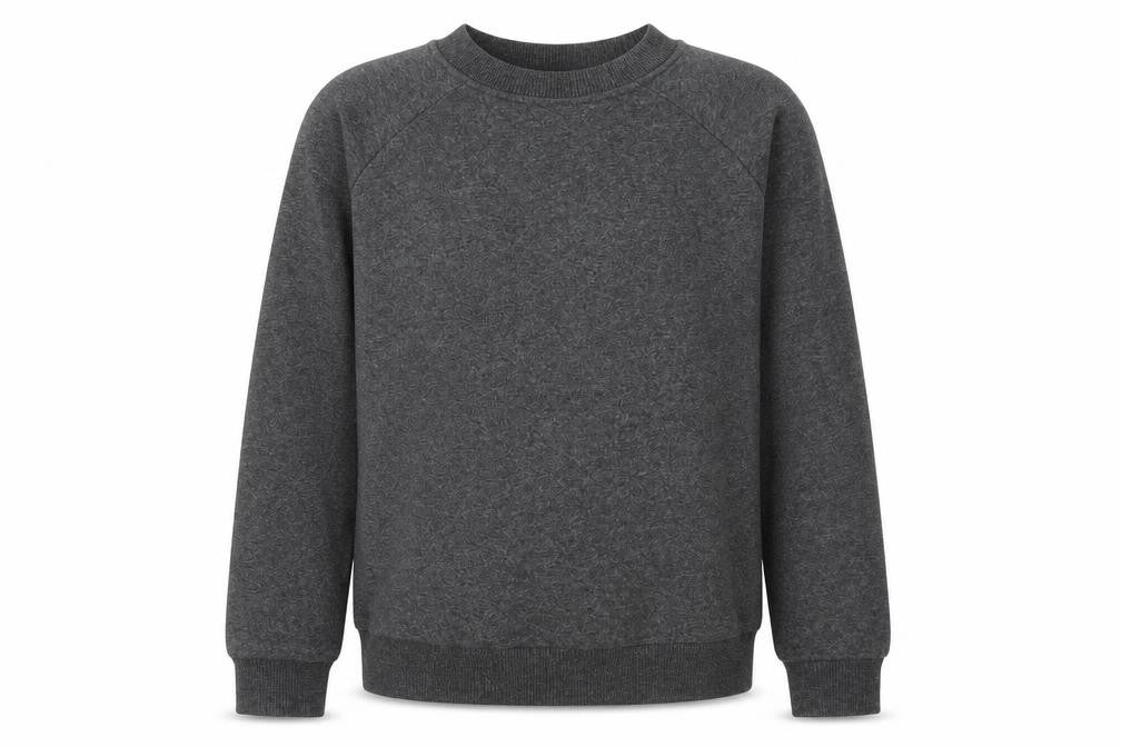 Front view of Franklin & Marshall girls’ grey cotton pullover sweatshirt, size 10, years pullover