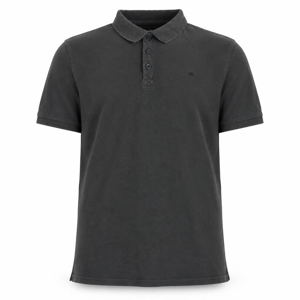 Front view of Nutmeg men’s grey cotton polo, size L, collared button