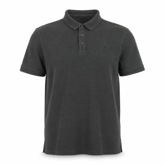 Front view of Nutmeg men’s grey cotton polo, size L, collared button