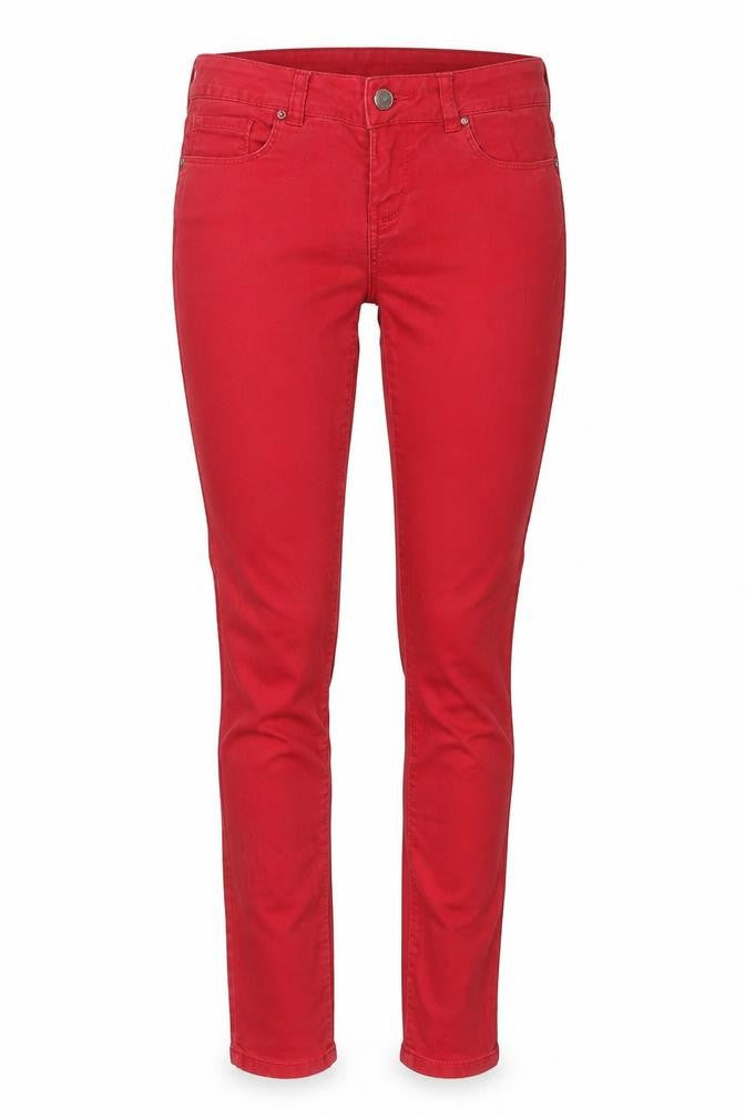 New Look Womens Red Cotton Skinny Jeans Size 8 Regular Zip