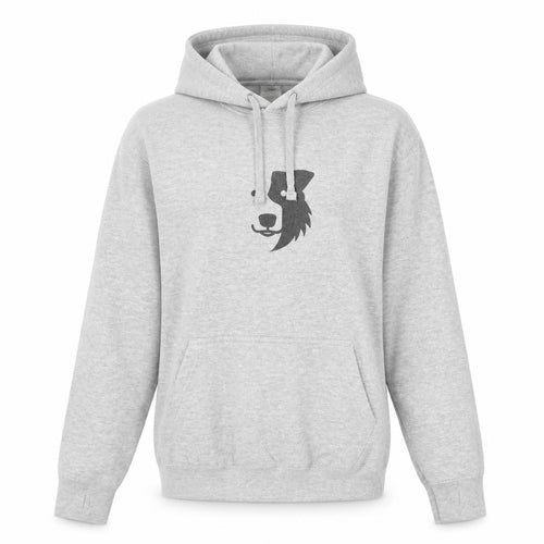 Just Hoods Womens Grey Cotton Pullover Hoodie Size S Pullover - Zak The Collie Dog