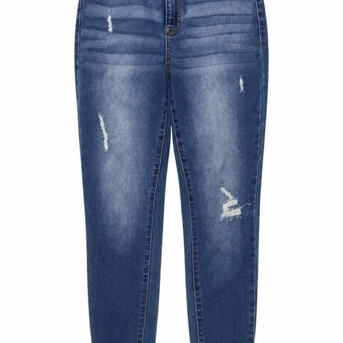 Kendall And Kylie Womens Blue Cotton Skinny Jeans Size 26 in L27 in Regular Button