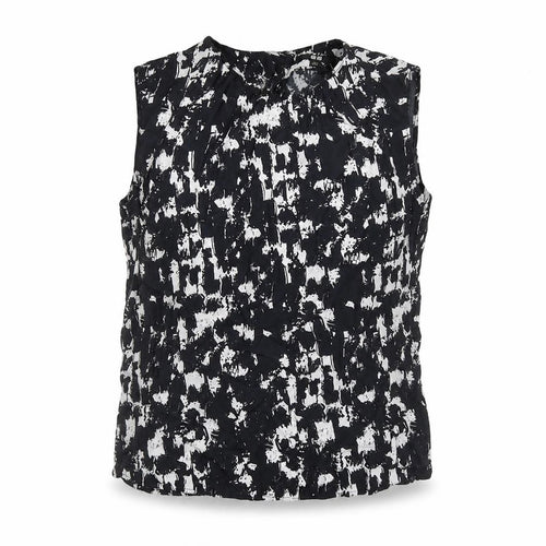 Uniqlo Womens Black Geometric Viscose Basic Tank Size XS Round Neck