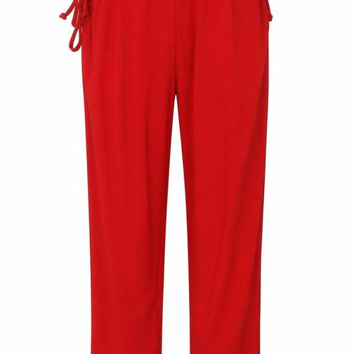 Boohoo Womens Red Polyester Cropped Trousers Size 14 L24 in Regular