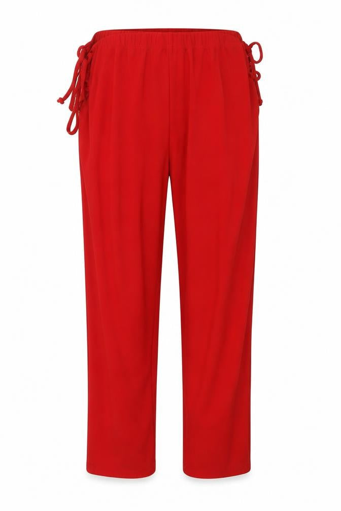 Boohoo Womens Red Polyester Cropped Trousers Size 14 L24 in Regular