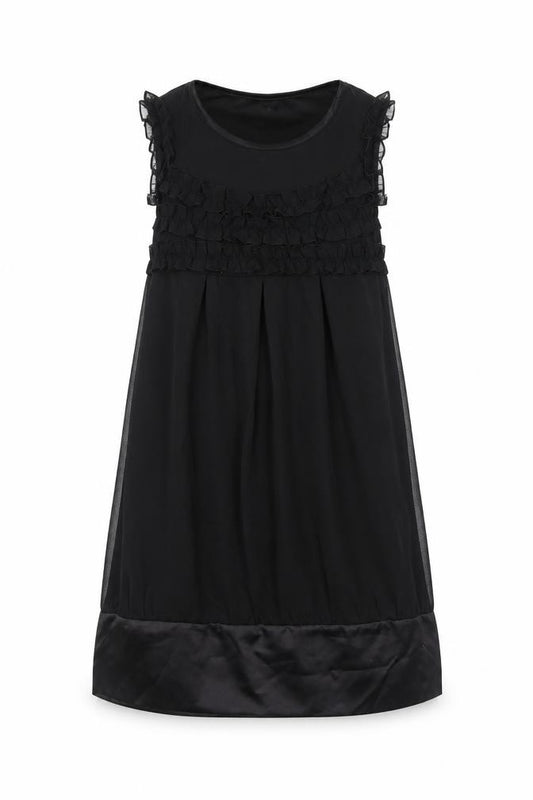 Front view of AX Paris women’s black polyester a-line, size UK 8, round neck pullover