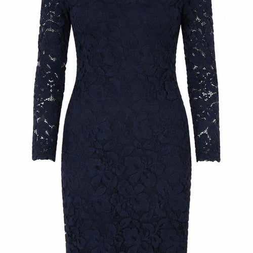 Divided by H&M Womens Blue Polyamide Pencil Dress Size 10 Off the Shoulder Pullover