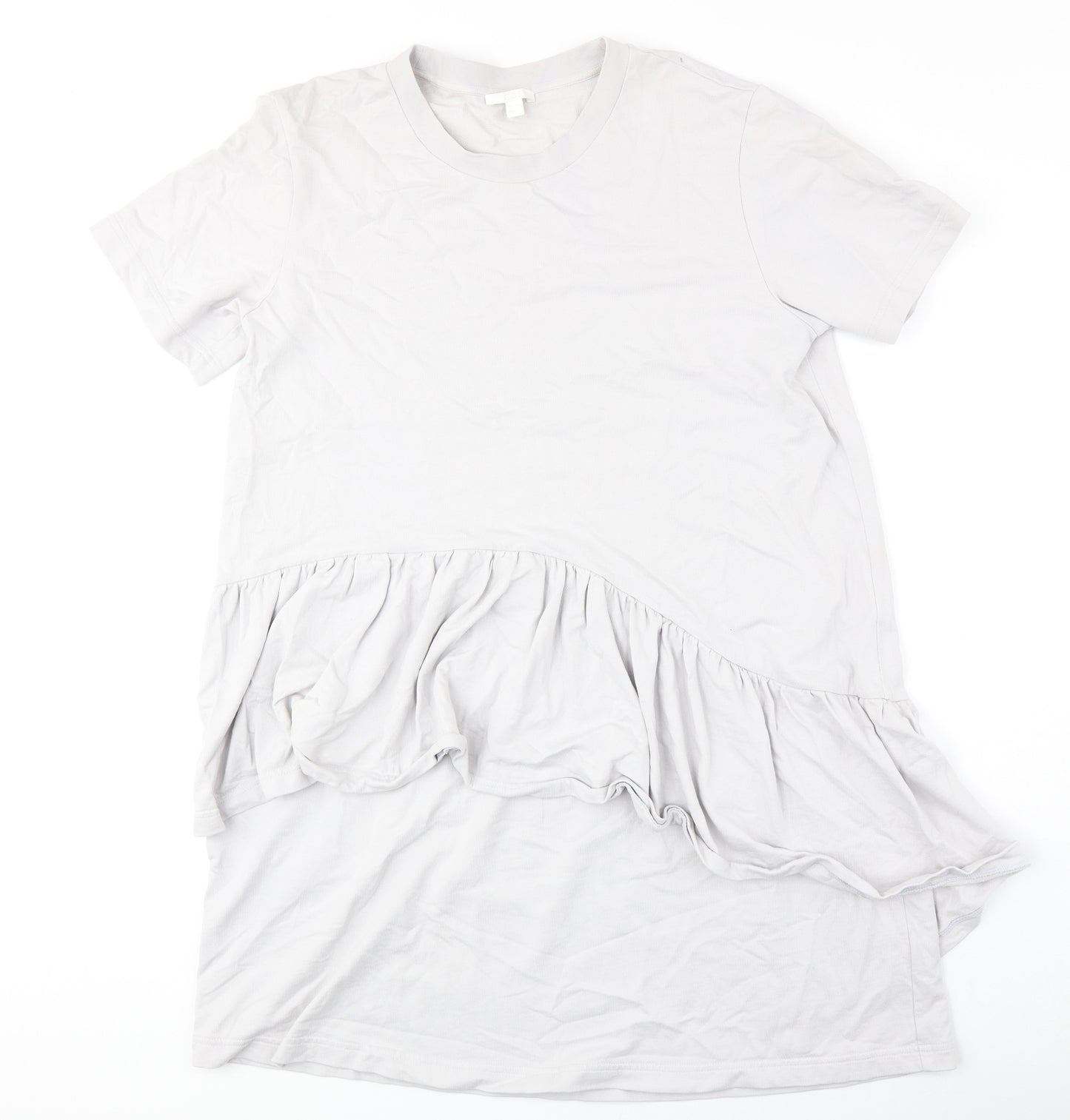 COS Womens Grey 100% Cotton Shirt Dress Size M Crew Neck Pullover