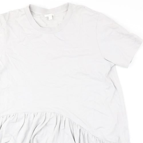 COS Womens Grey 100% Cotton Shirt Dress Size M Crew Neck Pullover